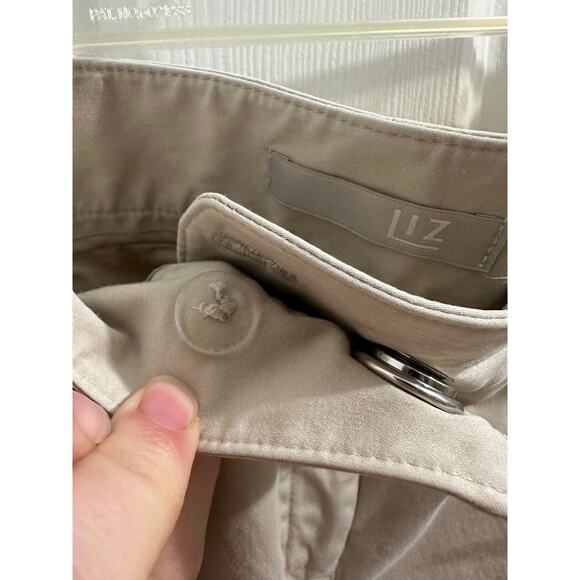 Liz by Liz Claiborne Champagne Beige Work Pants Slacks Office 10P Snap Pockets - Picture 8 of 9